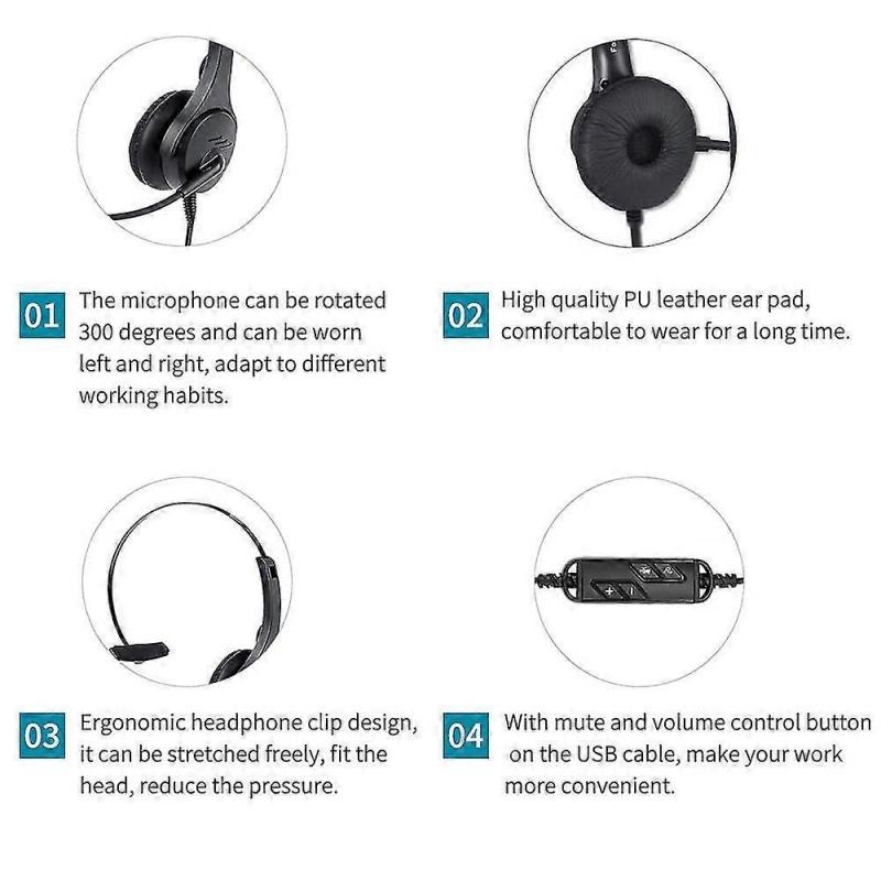 Single-sided Usb Corded Headset Call Center Monaural Headphone