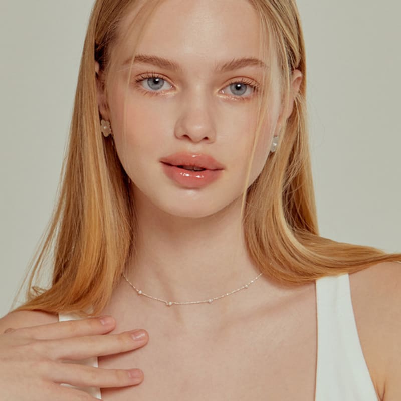 TATIANA (SILVER925) Pearl Ball Chain Necklace NZ2014