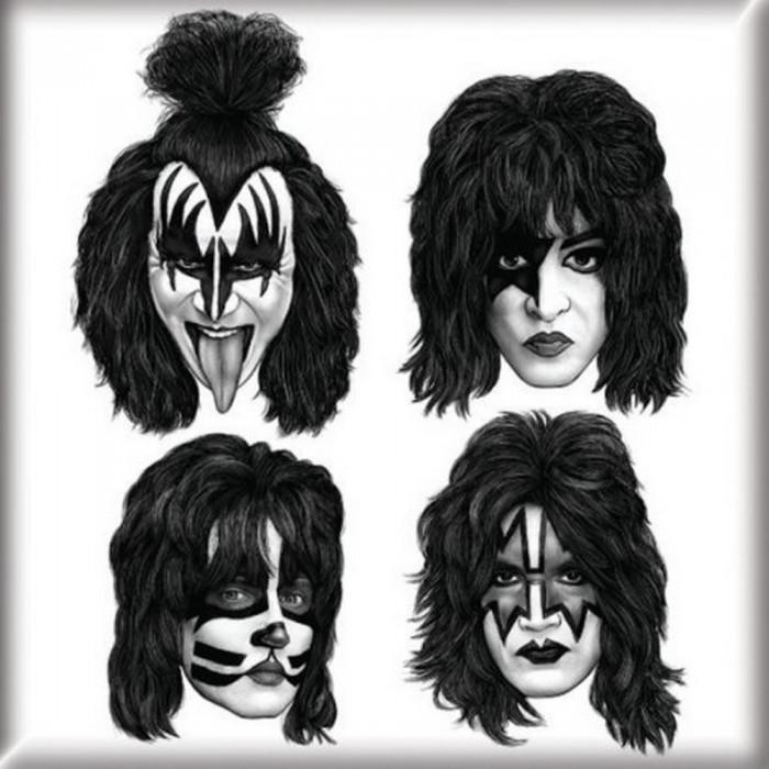 Kiss Graphite Faces Fridge Magnet