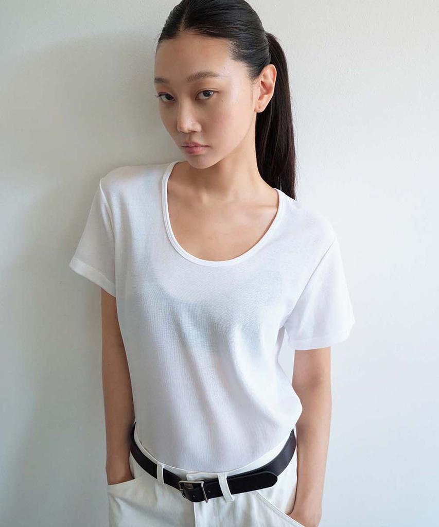 ONE The Skin U-Neck Tee_White