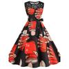 Amazon Fashion Halloween round Neck Print Lace Patchwork A- line Large Hem Mid-Length Sleeveless Vest Dress Women