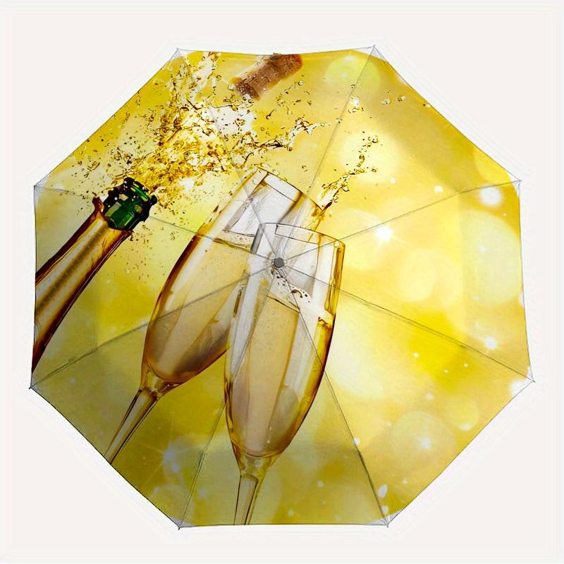 

1pc Champagne Celebration Themed High-quality Umbrella,Automatic Opening and Closing Umbrella,Multi-functional Umbrella G0811315