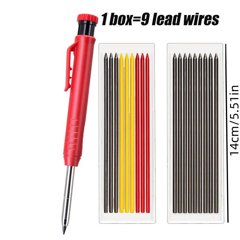 2.8mm Solid Carpenter Mechanical Pencil With Sharpener For Woodworking Construction Long Head Carpenter Pencil Stationery Tools