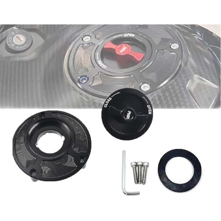Gas Fuel Tank Cap for YA&MAHA YZF R1 R3 R6 R7 R25 R125 2010-2023 Keyless Motorcycle Fuel Gas Tank Cap Cover Petrol Locking Fuel Cap(Black)