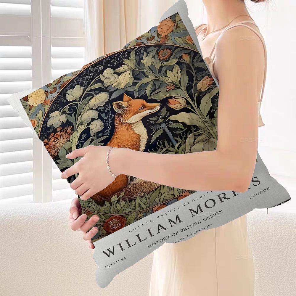 Neutral William Morris Pillow Gift Home Office Decoration Bedroom Sofa Car Cushion Cover Case 45x45