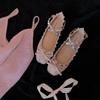 Grape Mother Same Style 2025 Summer Valentino Rivet Single Shoes Shallow Mouth Bow Flat Bottom Ballet Versatile