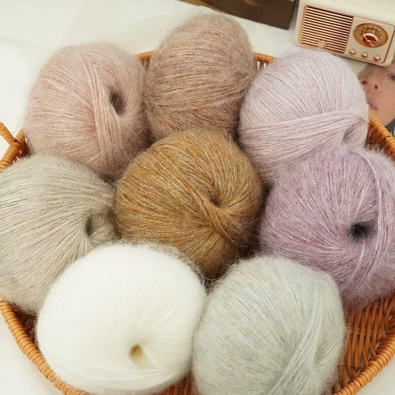 New Glitter Mohair Yarn for DIY Scarves and Baby Items
