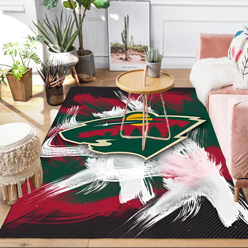 Minnesota Hockey Team Area Rug Suitable for Indoor And Outdoor,Carpets for Kitchens, Homes, Offices, Living Rooms,Home Decor,Christmas Gift