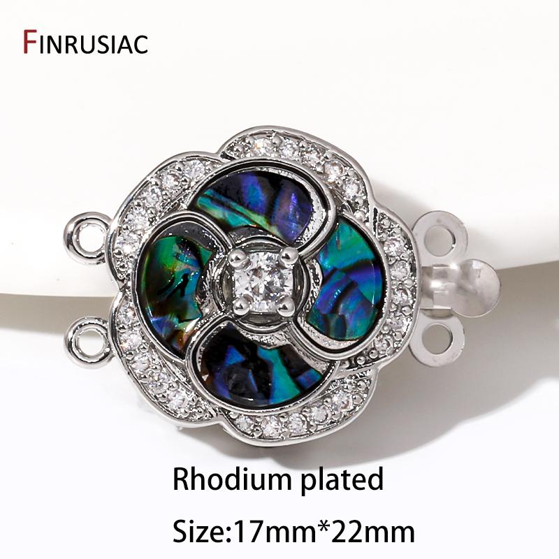 18K Gold Plated Zircon Pearl Necklace Clasps Fasteners,Shell Connector Insert Clasp Lock For DIY Jewelry Making Accessories