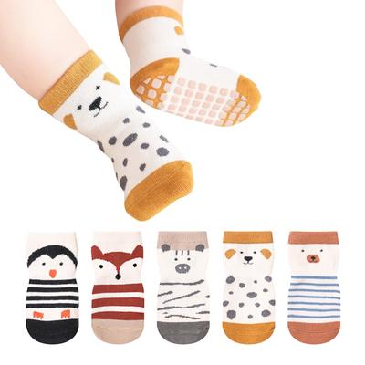 HOOMCOOM Baby Soft Newborn To 12 Set of 5 Socks, Cotton, Non-Slip, Spring, Summer, Autumn, Winter, Months,