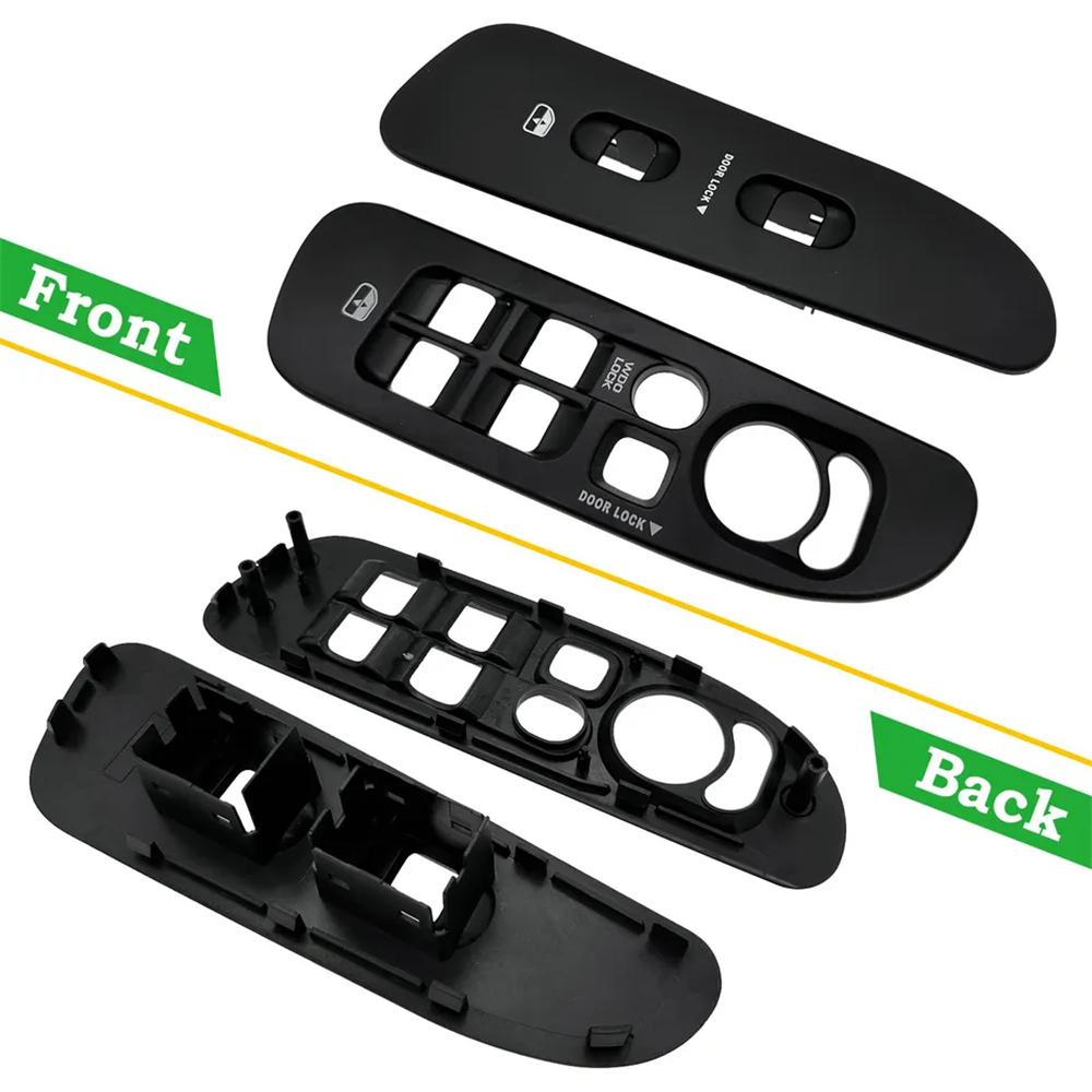 2Pcs For 2002-2010 Dodge Ram 1500 2500 3500 Door Window Switch Bezel Cover Black