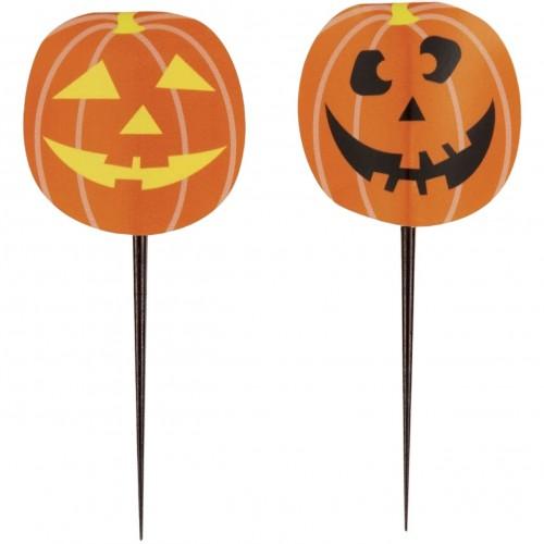Unique Party Pumpkin Halloween Cupcake Topper (Pack of 8)