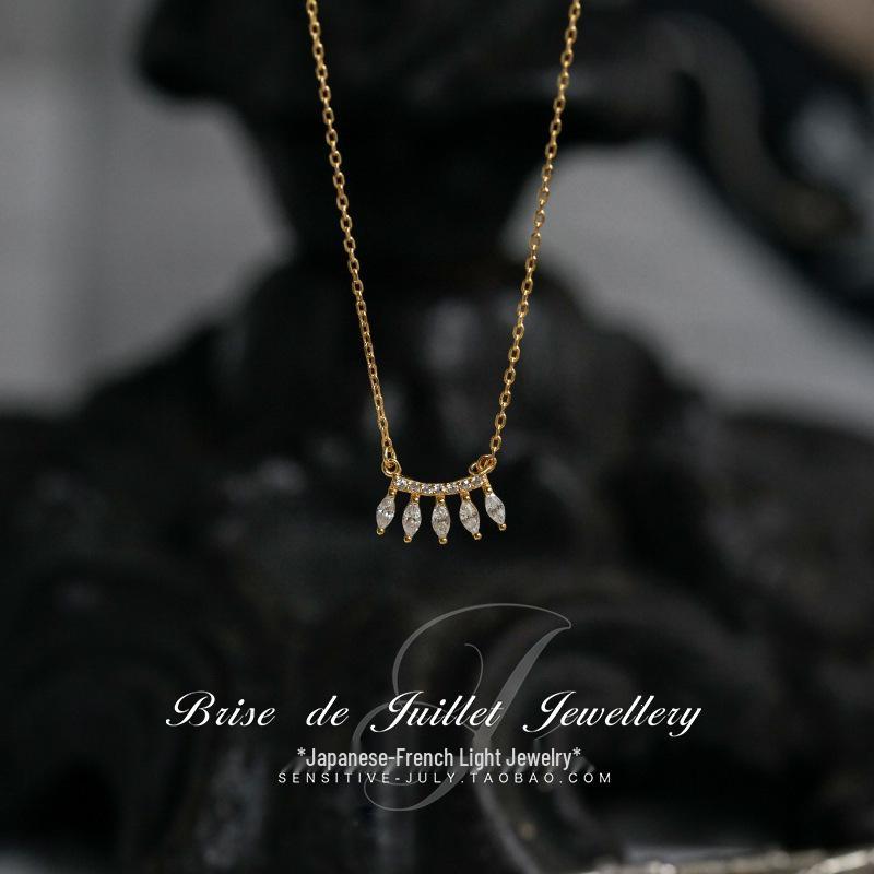 14K Gold Plated S925 Sterling Silver Necklace – Elegant, Versatile Clavicle Chain for Women Gold 45cm Adjustable
