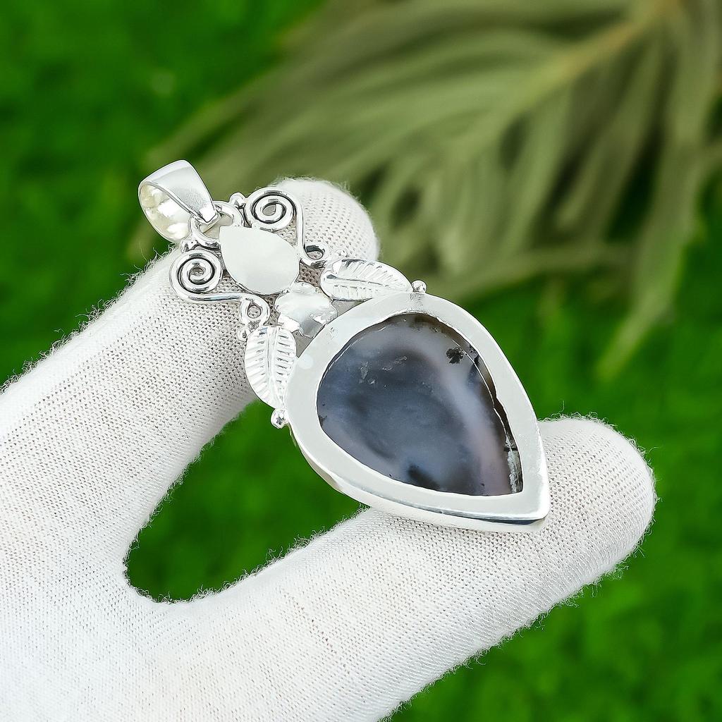 Mothers day Sale 925 Sterling Silver Dendrite Opal Gemstone Birthday New Pendant