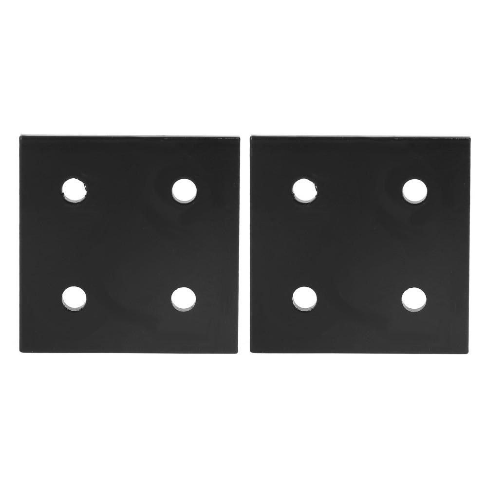 2pcs Durable Rectangle Bracket Connector 4 Holes Aluminum Profile End Cap For Wood Joining