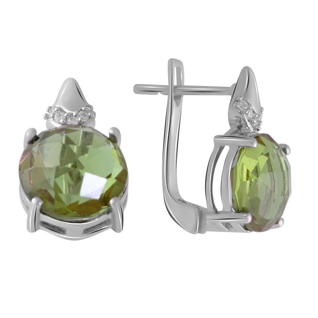 Серебряные серьги с Султанит султанитом 7.349ct (2050889)
