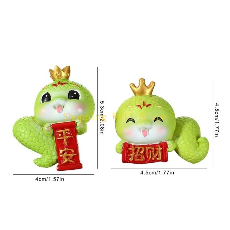 KX4B Chinese Snake Year Mini Resins Snake Delicate Funny Snake Figurine Decoration