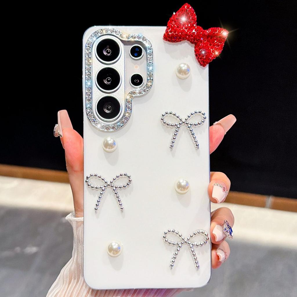 Samsung S26Ultra Mobile Phone Case A57 Star Diamond A27 Pearl Bow S26FE Protective Case A36 for Japan and South Korea