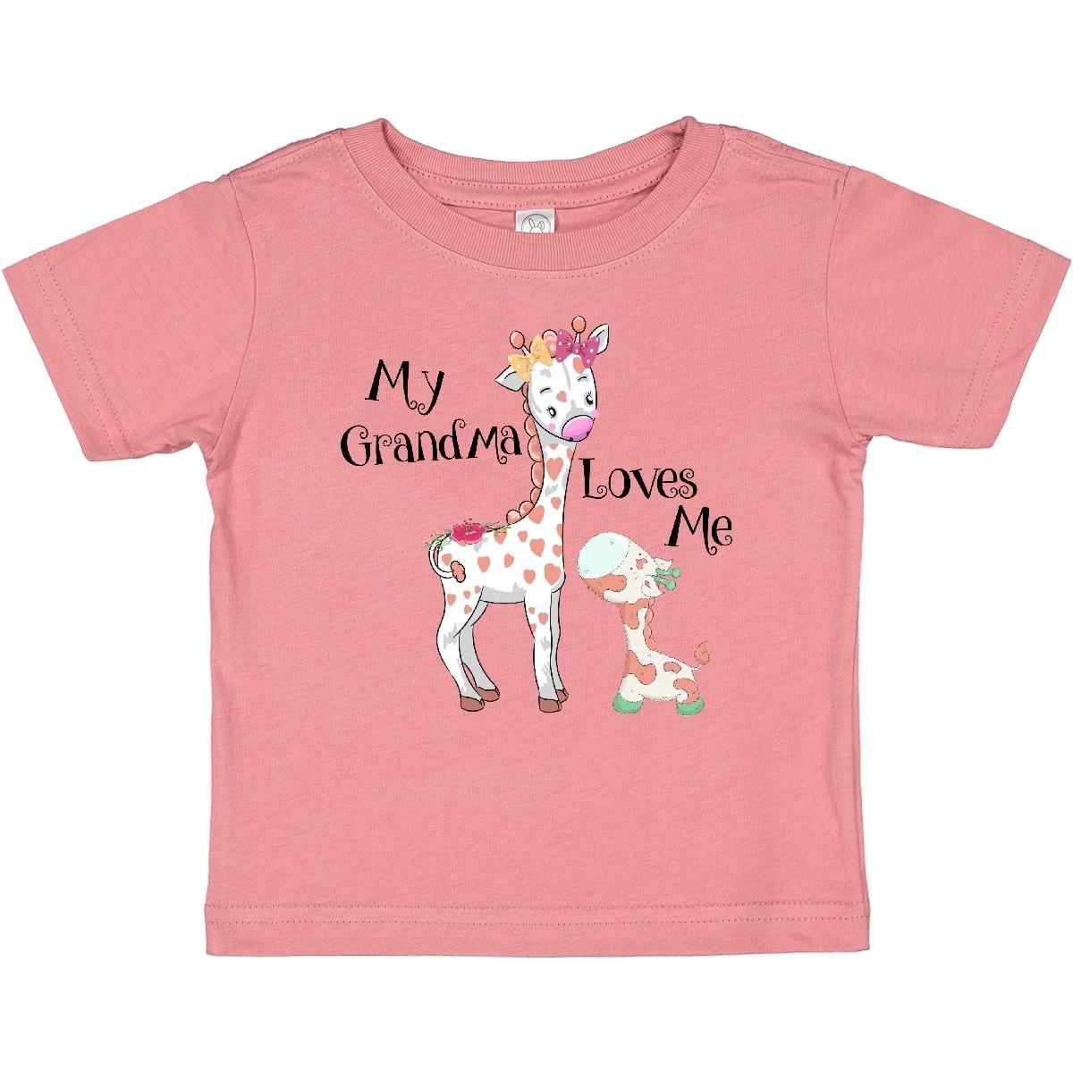 Inktastic My Grandma Loves Me Giraffe Baby T-Shirt Mothers Day Grandmother Child 120