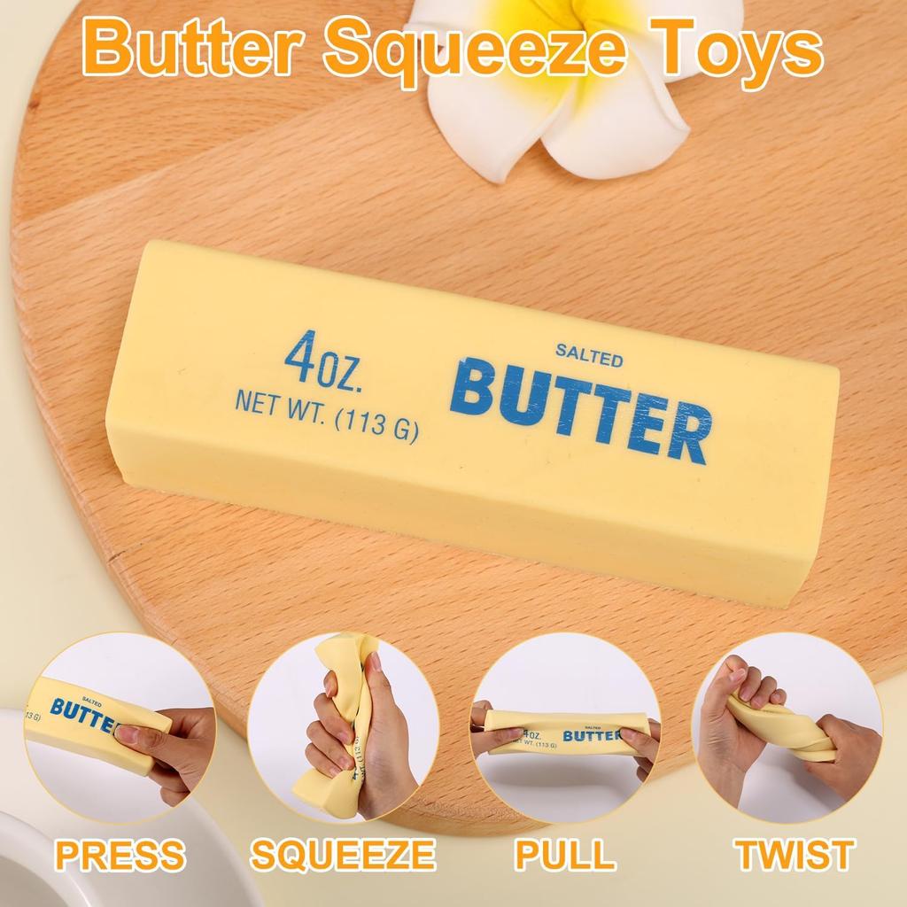 Aesthetic Butter Stick: Creative Food Squishy, Slow Rising Stress Ball, Office Desk Ornament, Funny Sensory Fidget Gift