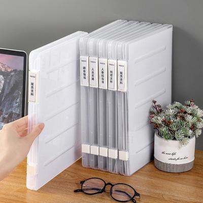 File Box with Lid Visible Buckle Design Good Flexibility Easy To Clean Dust-proof Transparent Letter A4 Paper File Case Office Supplies