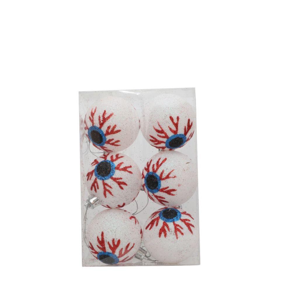 6Pcs 6cm Halloween Hanging Ball Mini Tree Ornament DIY Halloween Tree Baubles  for Home Party