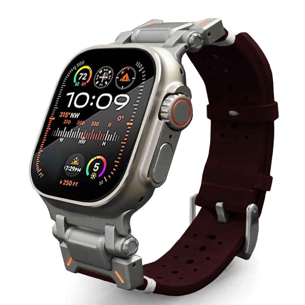 Titanium Color Band for Apple Watch Ultra 3 2 49mm Genuine Leather Strap for iWatch Series 11 10 9 8 se 46mm 45mm 44mm Bracelet