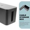 Steckdosenleiste Kabelaufbewahrungsbox Organizer Kunststoff Größe S Schwarz für Schreibtisch Arbeitszimmer Wohnzimmer USB-Hub Staubdichtes Kabelmanagement Strom