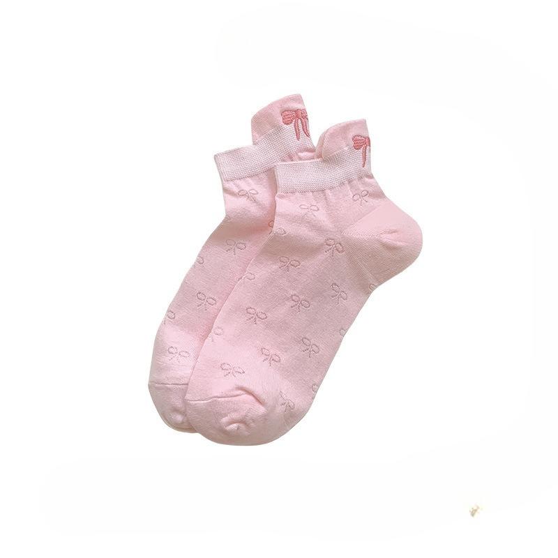 Socke Sommer Leichter Stil Kurz Baumwolle Geruchshemmend Antibakteriell Netzatmungsaktiv Weißes Band Ballett-Stil Mokassins für Mädchen