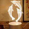 Dreamy Dolphin 3D Night Light - Soft Warm LED, USB powered, suitable for bedroom and living room decoration, ideal birthday gift