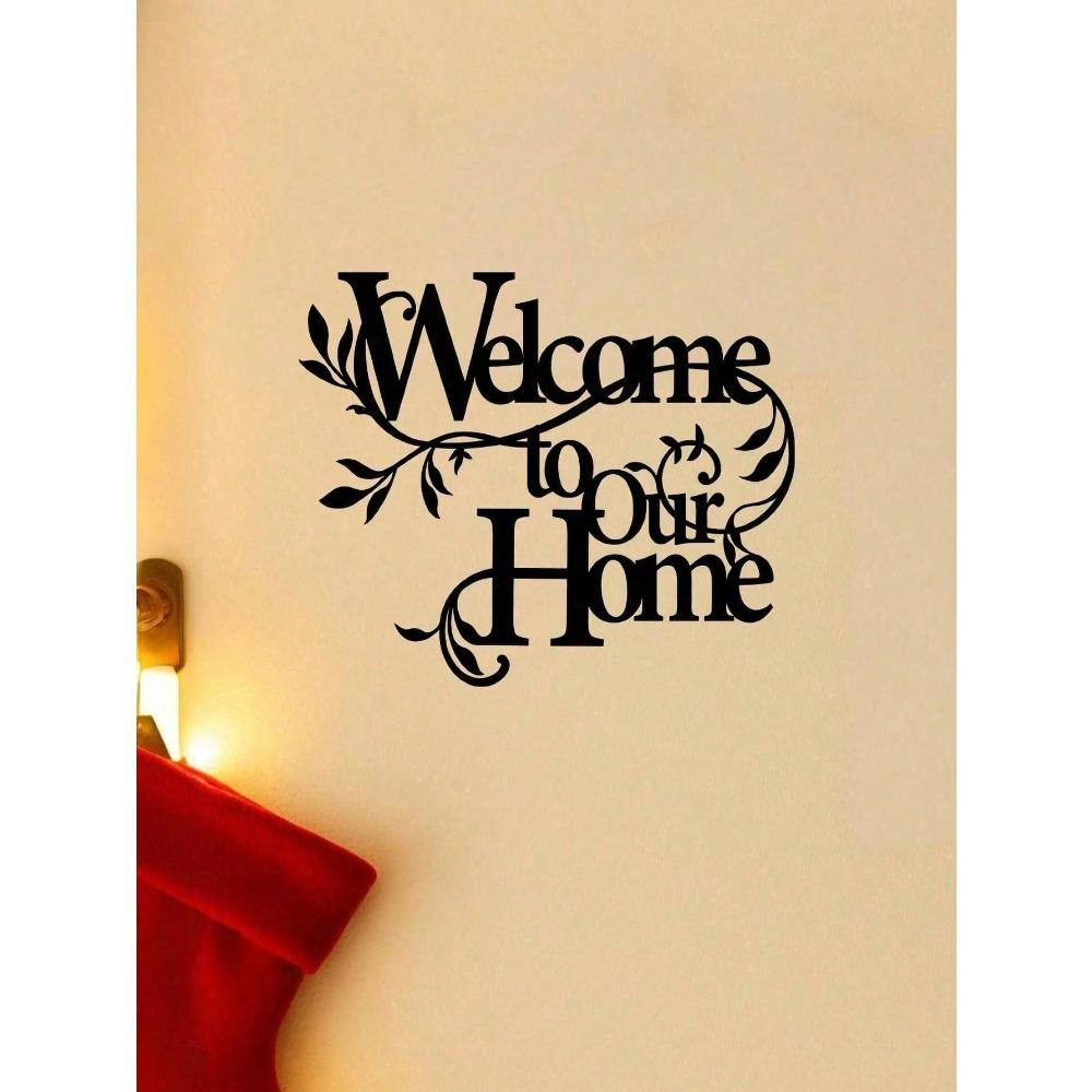 Vintage Metal Christmas Welcome Sign For Home Porch Wall Decor With Hanging Chain