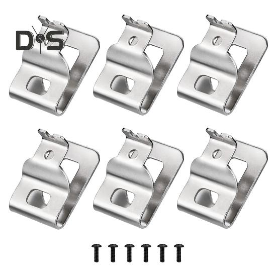 

1 комплект зажимов для ремня для инструментов. Простые в установке зажимы для инструментов из нержавеющей стали. Набор крючков с винтом для Dewalt N268241. 6pcs