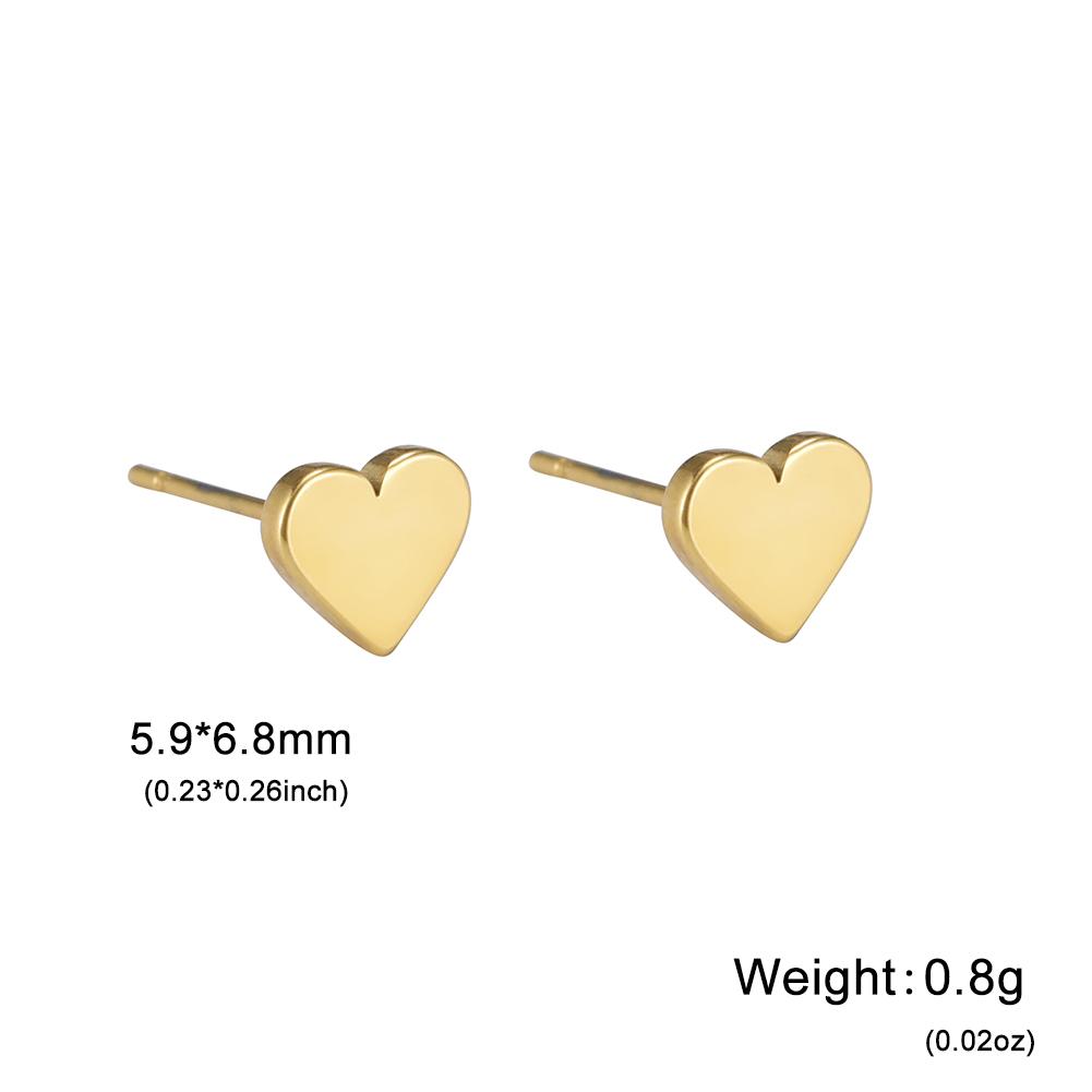 Rectangle Heart Stud Earrings for Women Stainless Steel Geometric Earrings Trend Minimalist Jewelry Valentine's Day Gifts 2026