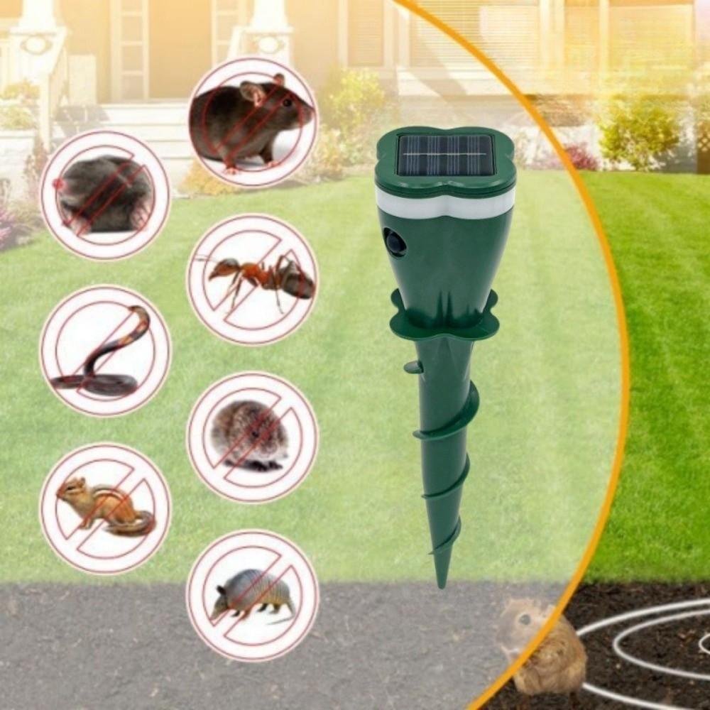 Ultrasonic Gopher Repellent Waterproof Groundhog Deterrent Solar Powered Mole Repellent  Farmland