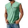 Men's Summer Solid Matching Color Pocket Sports Buttons Vest Men's Sports Casual Vest