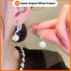 Huitan Women Drop Earrings Imitation Pearl Elegant Wedding Engagement Inlaid Bright Cubic Zirconia Accessories Trendy Jewelry