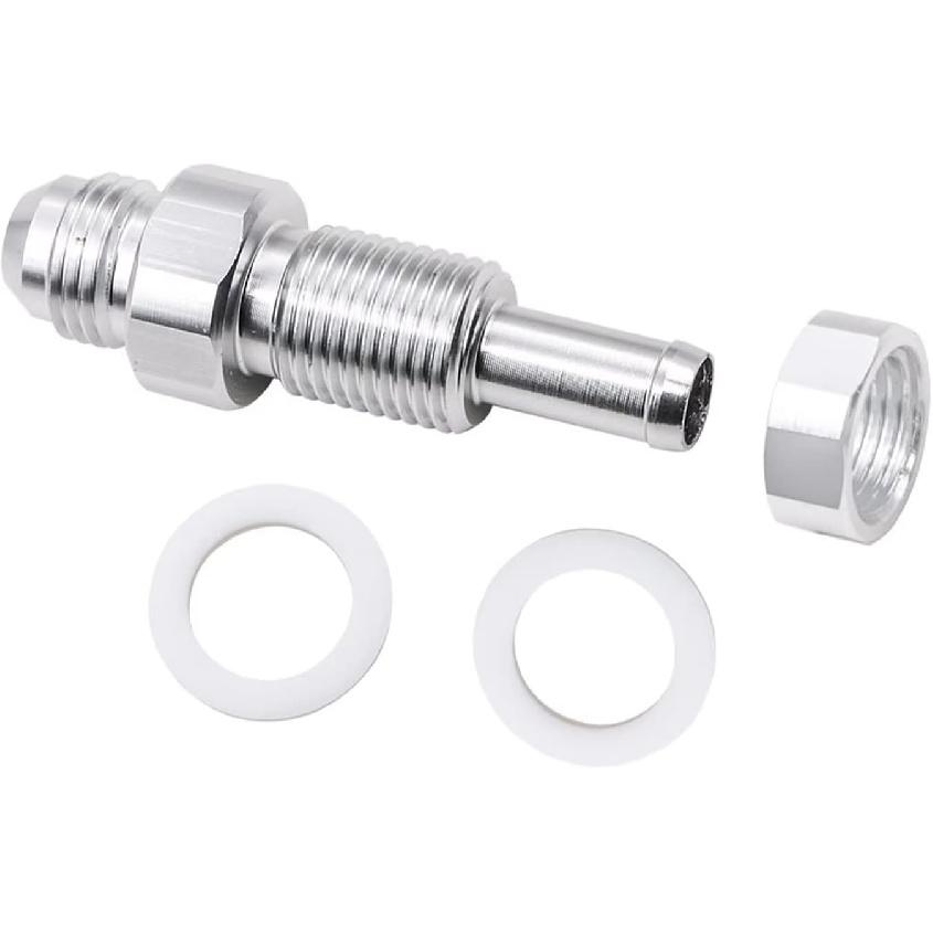2 Pack -6AN Male Flare Bulkhead To 5/16 Hose Barb Fuel Tank Fitting 6An 6 AN