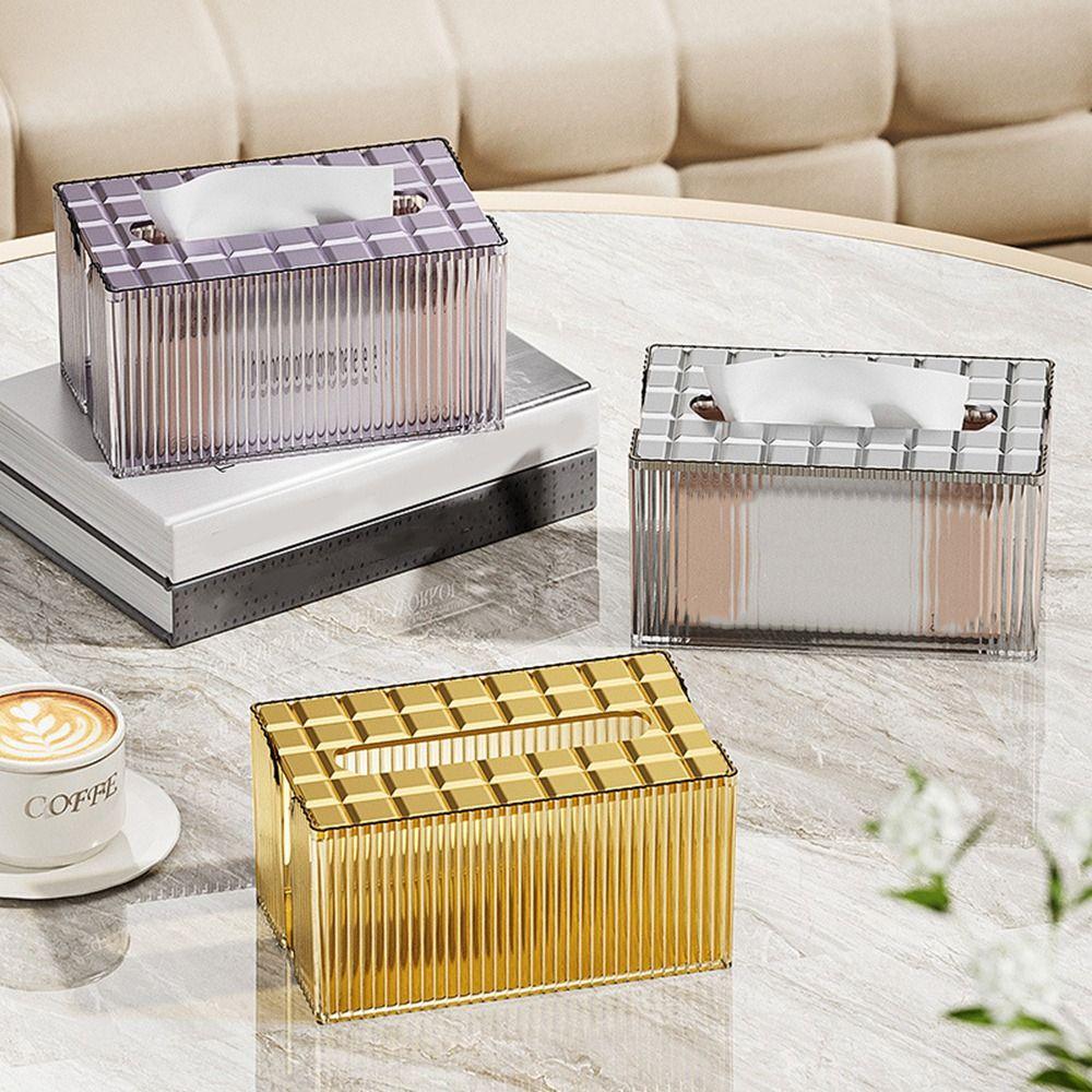 Plastic Luxury Napkin Holder Large Capacity Napkin Storage Box Tissue Storage Organizer  Bathroom
