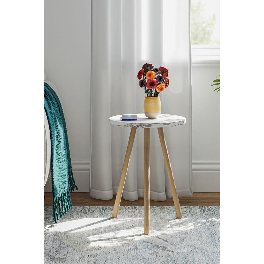 Round Side Coffee Table Single Nesting Coffee Table With Wooden Legs