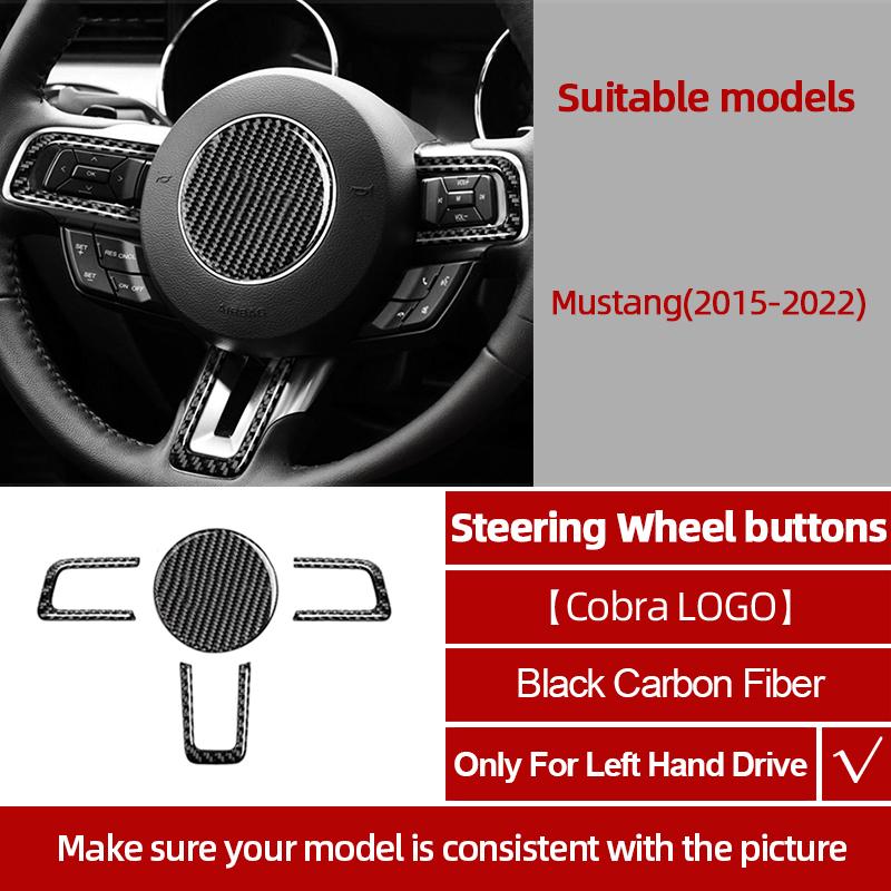 Real Carbon Fiber For Ford Mustang 2015-2022 Center Console Gear Shift Panel Trim Cover Tuning Stickers Car Interior Accessories