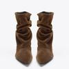 Brown Pointed Pile Boots Women's New Autumn Western Folded Suede Short Boots Stiletto Fashion Boots