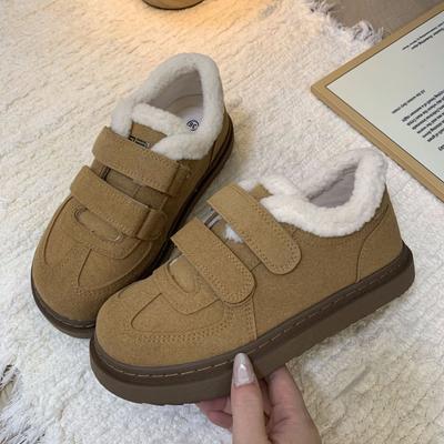 LZ Velcro Simple Original Wind Winter New Velvet Warm Comfortable Casual Versatile Cotton Shoes Women