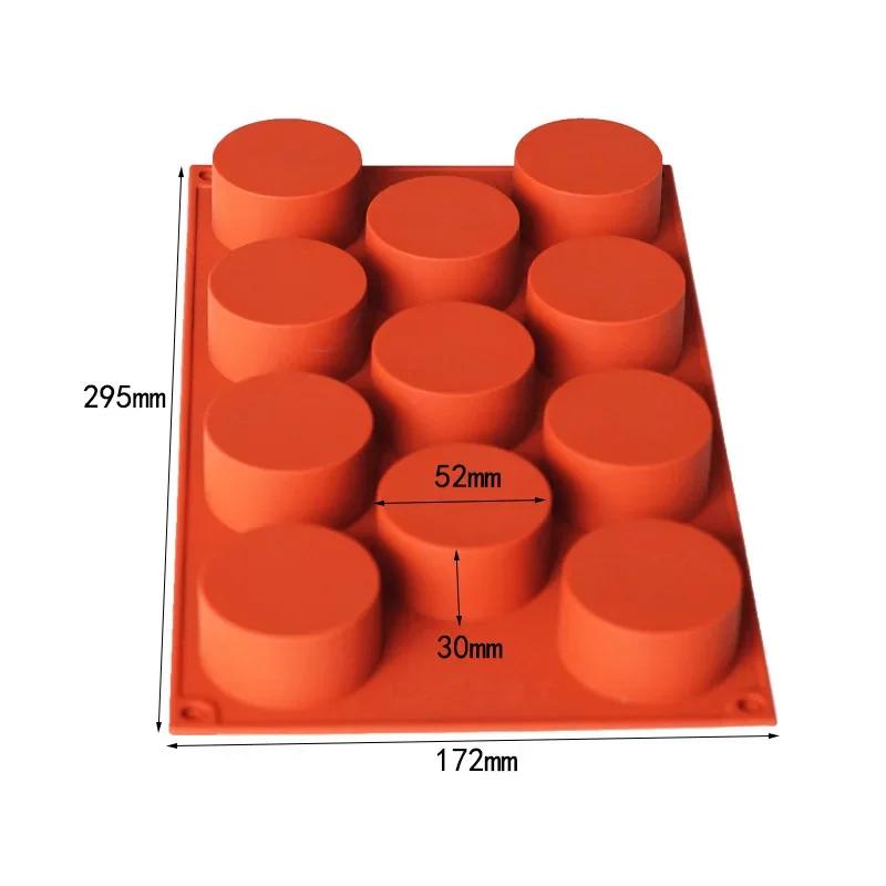 New 6 Cavity Cylinder Silicone Cake Mold For Cookies Making 3D Handmade Kitchen Reuse Baking Tools Decorating Mousse Mould