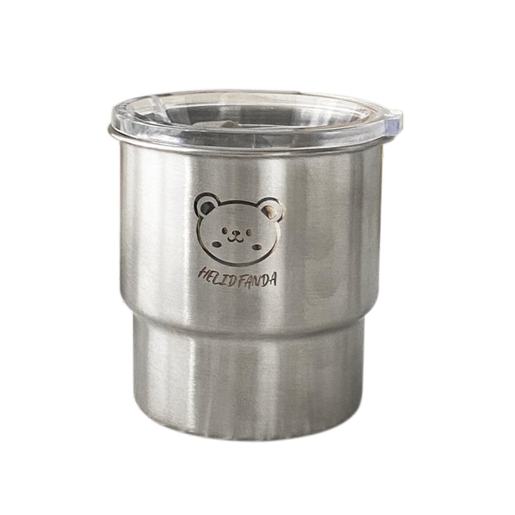 304 Stainless Steel Water Cup With Lid Outdoor Camping Tea Coffee Mug 400ML Portable Reusable Drinkware Step Cup