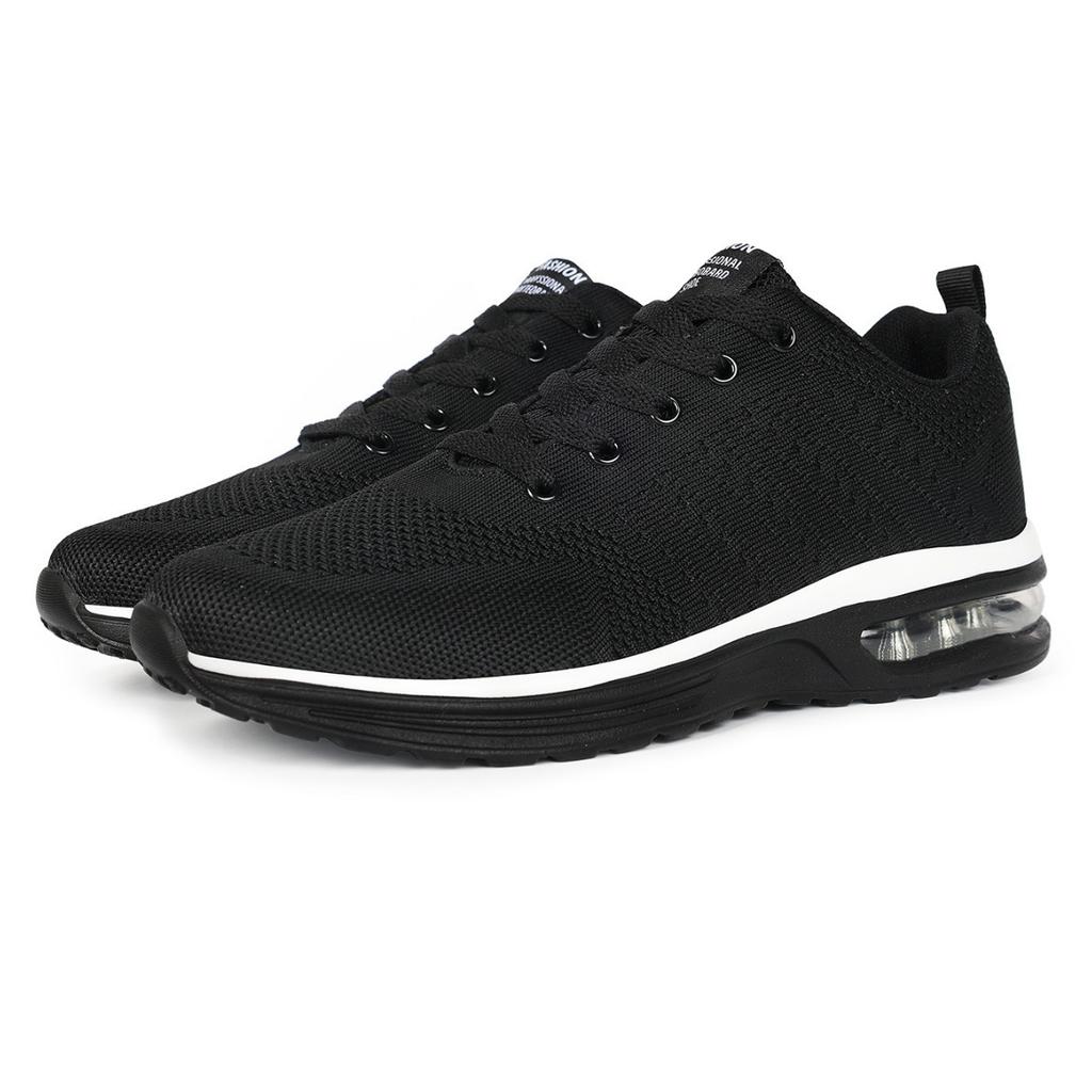 (New) Large Size Men's Shoes Sports Casual Flying Weaving Breathable Lightweight Running Shoes Air Cushion Couple Shoes