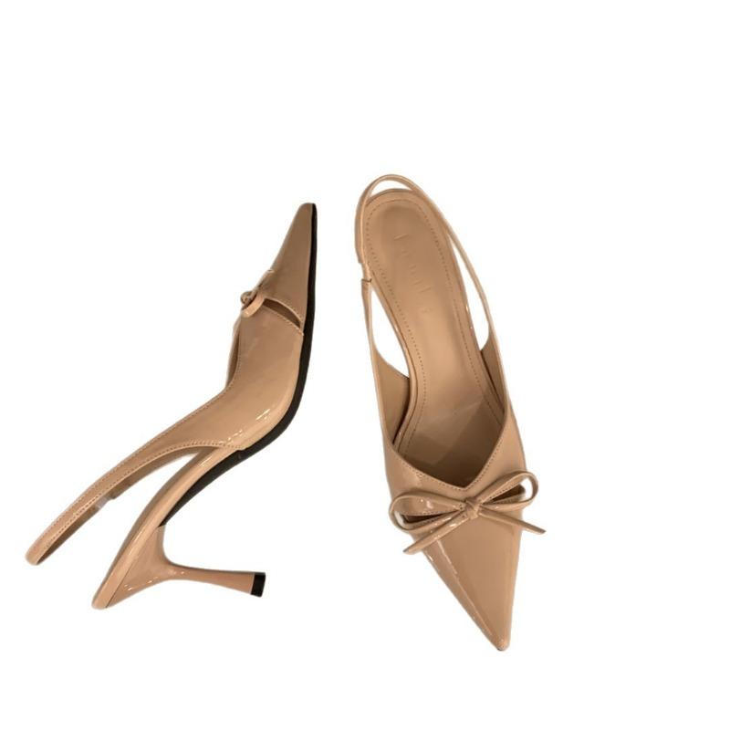 Absatzhöhe 5cm High Heels Spitzschuh Pfennigabsatz Flacher Ausschnitt Vielseitige Sandalen