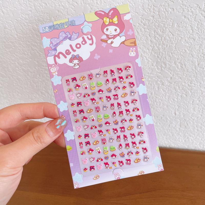 5D Embossed Cartoon Nail and Phone Stickers for Kids