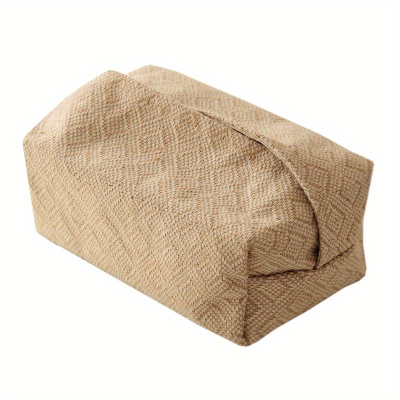 1PC Cotton Linen Tissue Box Simple Concave Shape Paper Storage Box for Home Living Room Bedroom Desktop