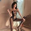 Fishnet Sexy Lingerie Plus Size Women Body Underwear Black Lace Bodysuit Open Crotch Teddy Bodystockings Erotic Porno Costumes