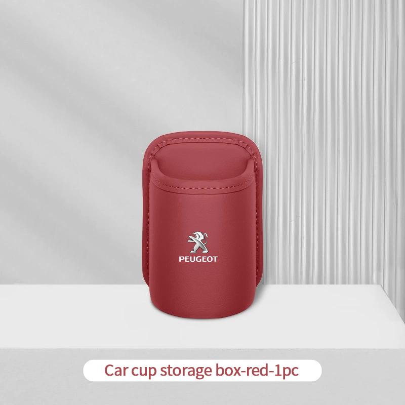 Leather Car Door Side Water Cup Holder Interior Storage Box for Peugeot 106 207 208 301 306 307 308 407 408 508 2008 4008 5008